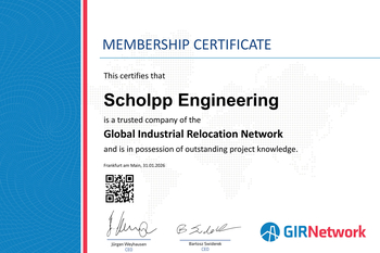 Since the start of 2026, SCHOLPP’s sites in Kuala Lumpur and Shanghai have been members of the Global Industrial Relocation Network (GIRN).